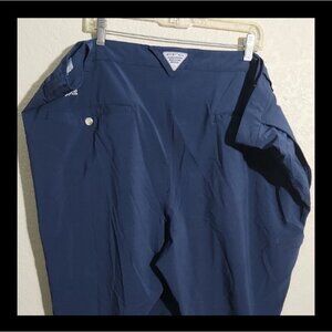 Columbia PFG Shorts Mens Navy Performance Fishing Size 52 Flaws